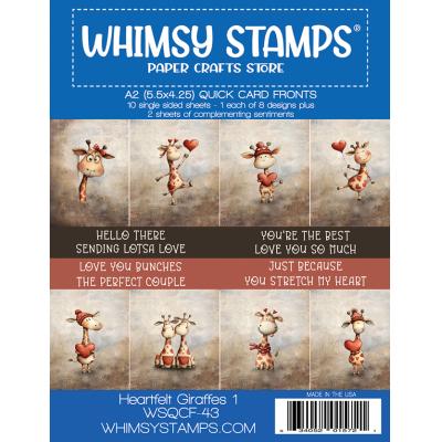 Whimsy Stamps Quick Card Fronts - Heartfelt Giraffes 1